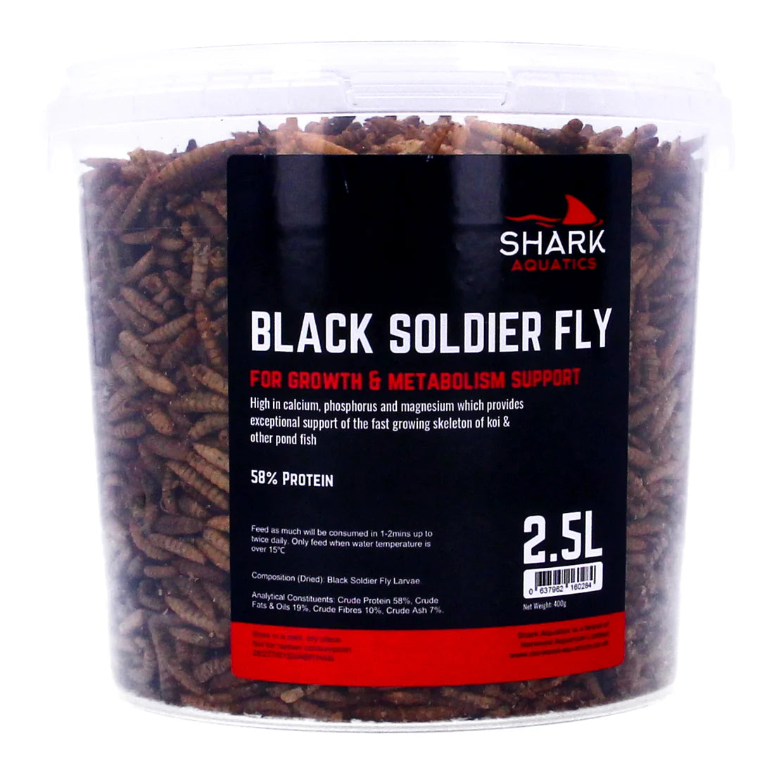Shark Koi Pond Treats Soldier Fly Dried Insect Food for Fish 2.5L